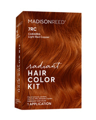 Madison Reed Radiant Color Kit 7RC Light Ginger Red swatch showing vibrant shade.