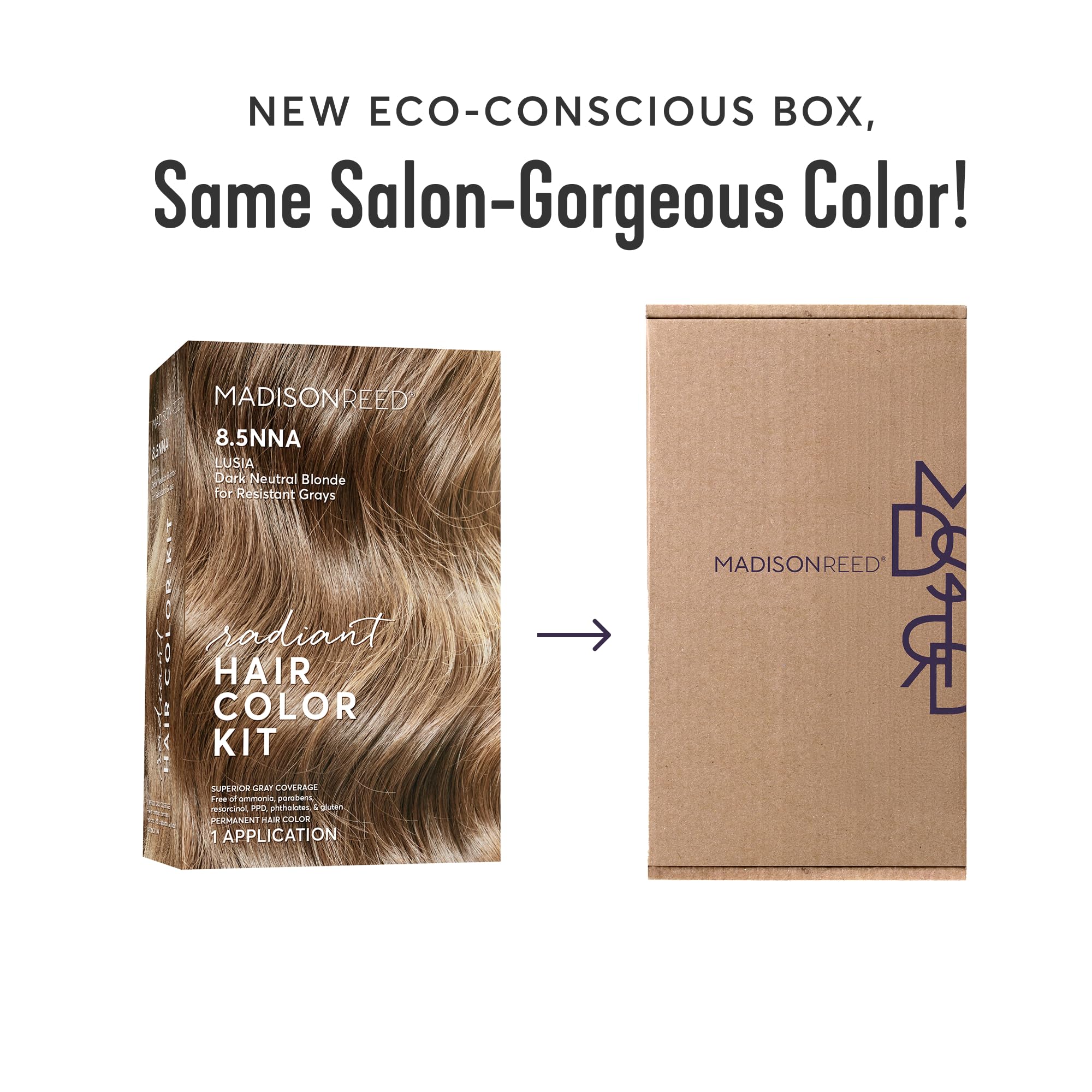 Madison Reed Radiant Color Kit Lusia color cream delivers even gray coverage