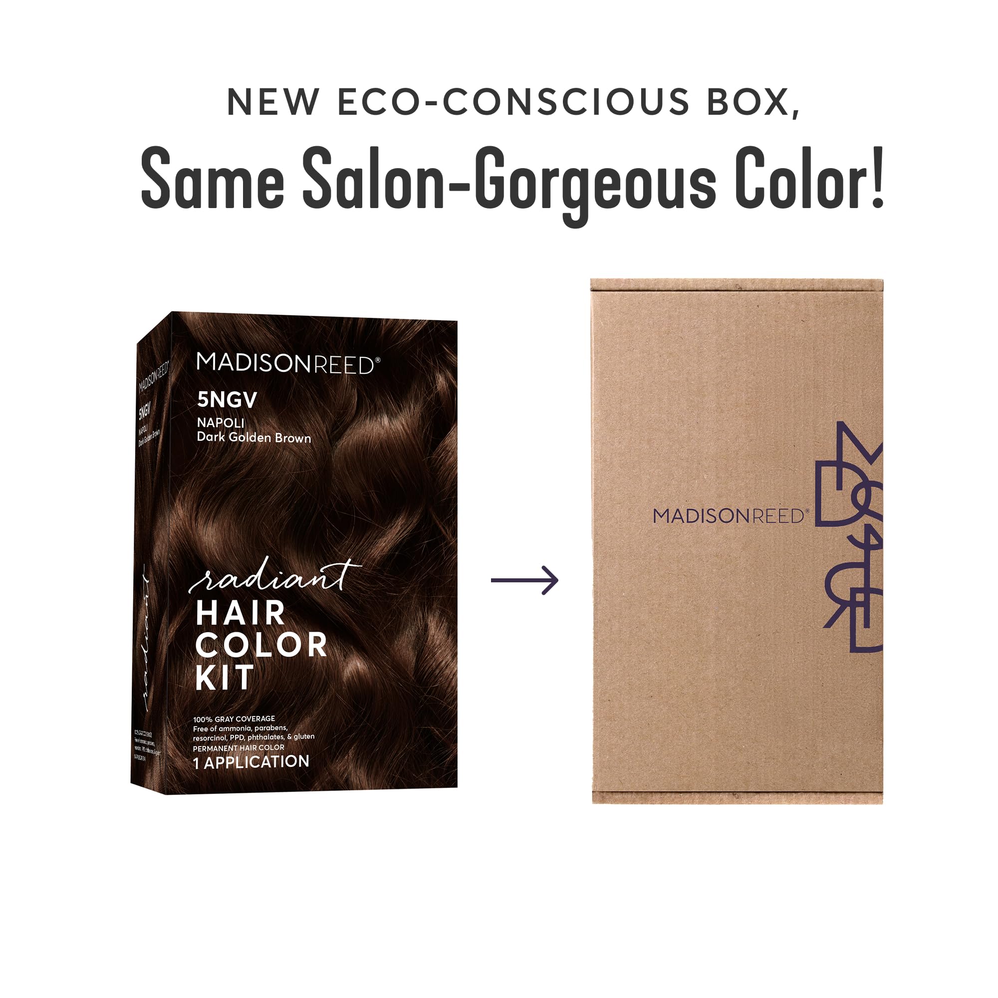 Madison Reed Radiant Color Kit Napoli Brown developer bottle for precise mixing.