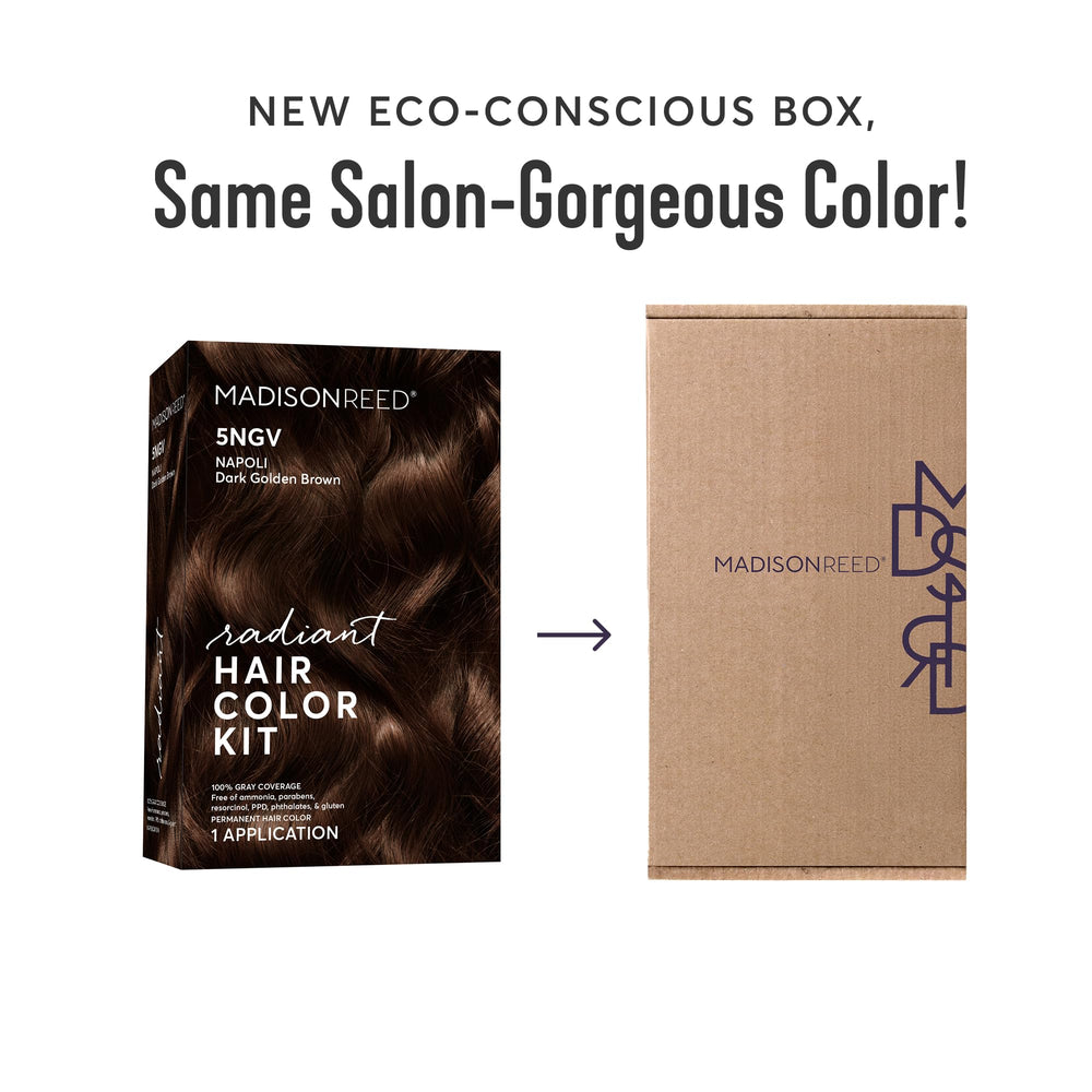 Madison Reed Radiant Color Kit Napoli Brown developer bottle for precise mixing.