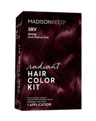 Madison Reed Radiant Color Kit packaging close-up for vibrant 5RV Garnet shade.
