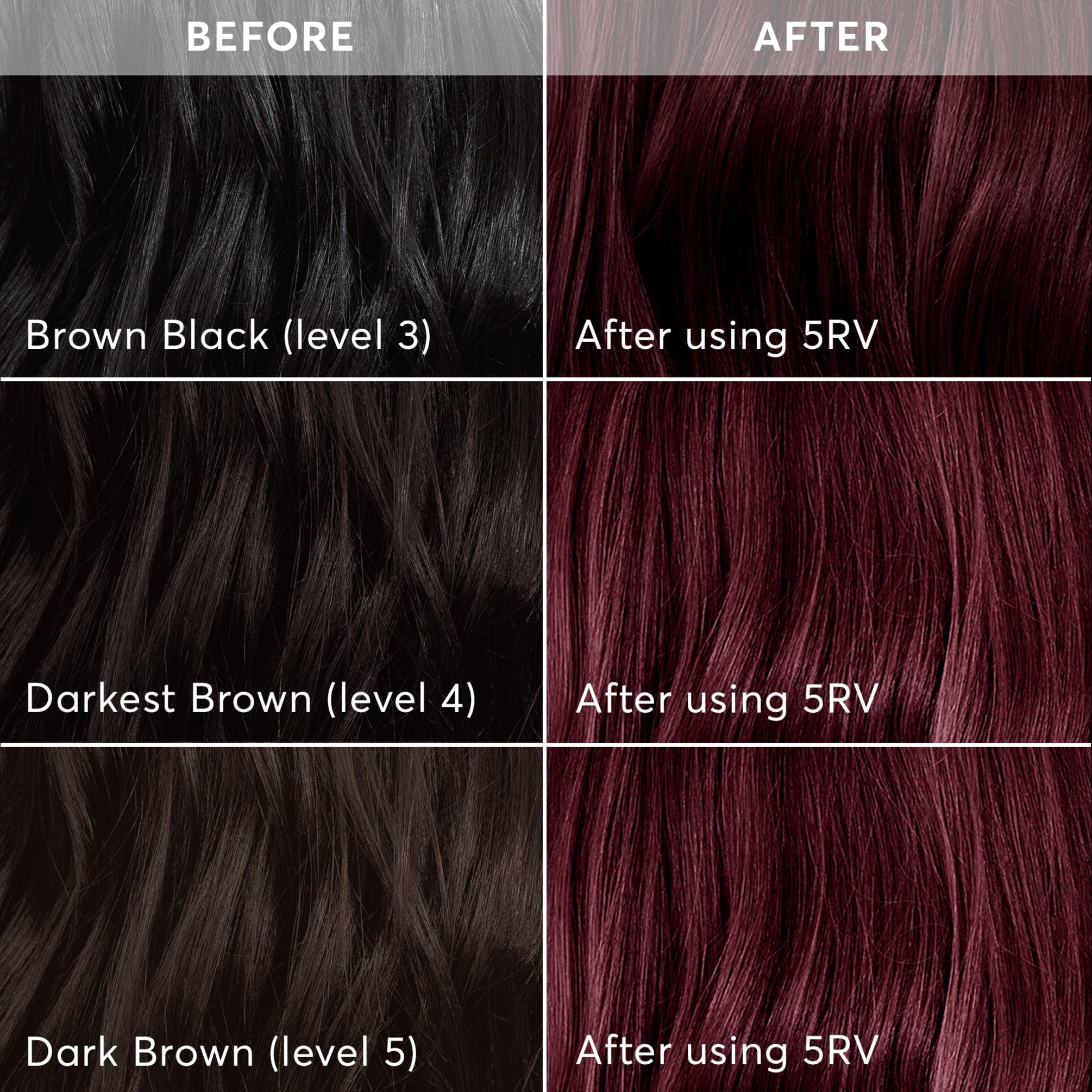 Madison Reed Garnet shade on hair after processing in natural light.