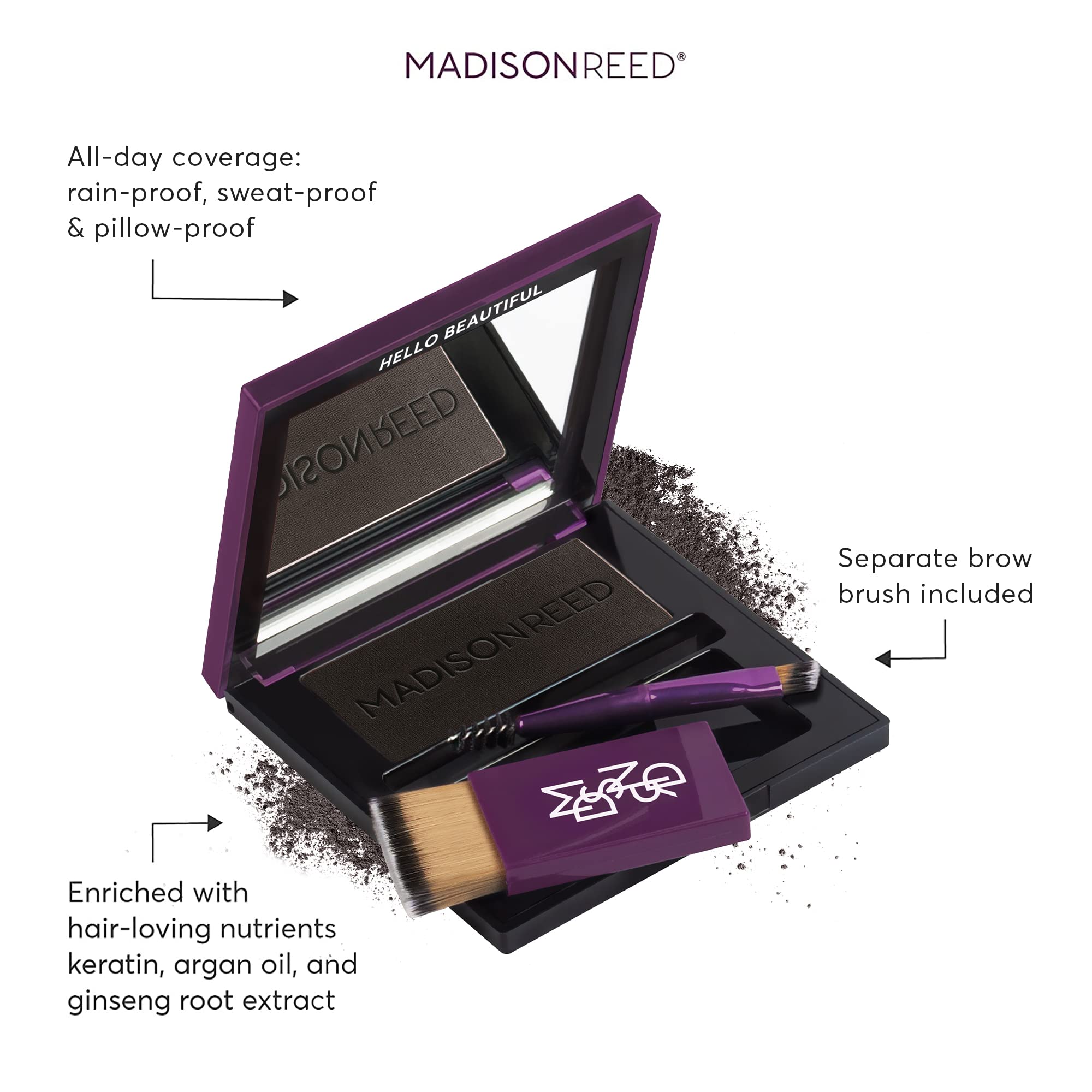Madison Reed Root Touch Up demonstrates instant concealment of roots and grays