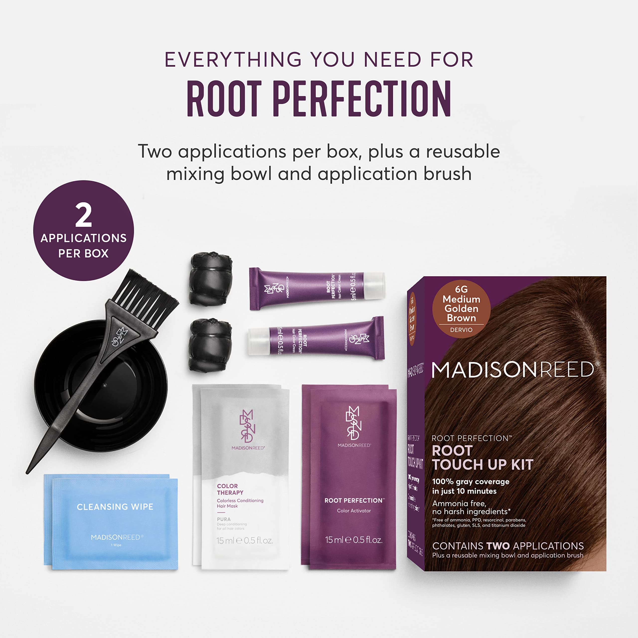 Madison Reed Root Perfection cream formula delivers ammonia-free color-rich coverage
