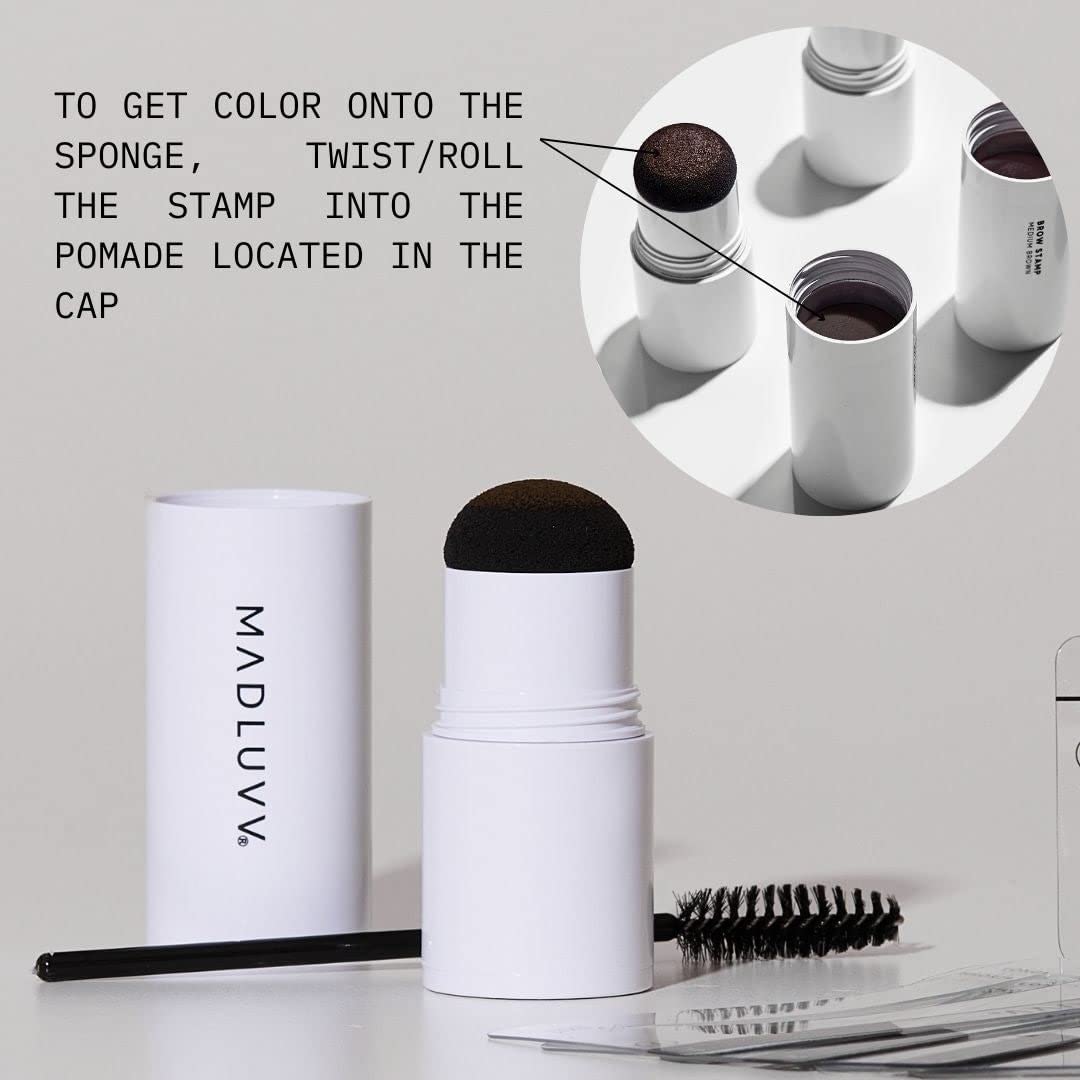 MADLUVV Brow Stamp in-use stamp application for quick brows