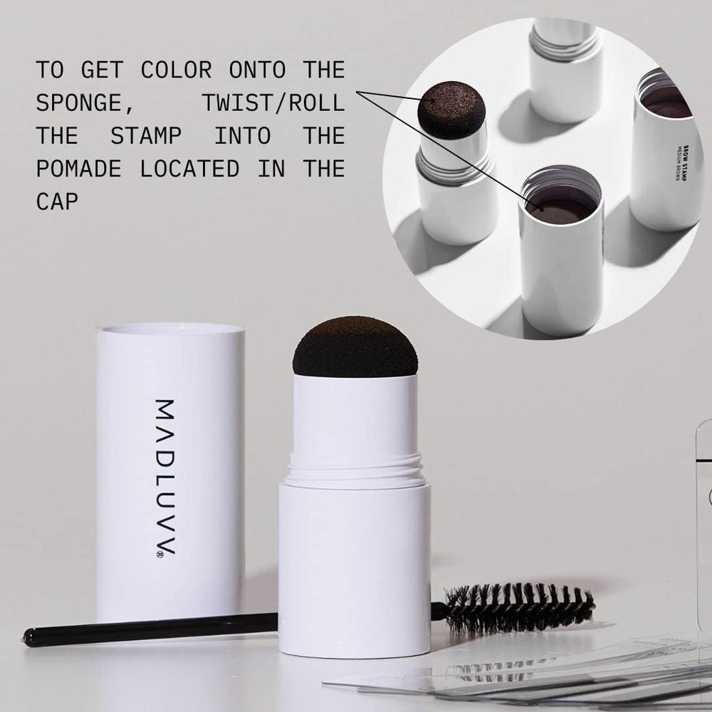 MADLUVV Brow Stamp in-use stamp application for quick brows