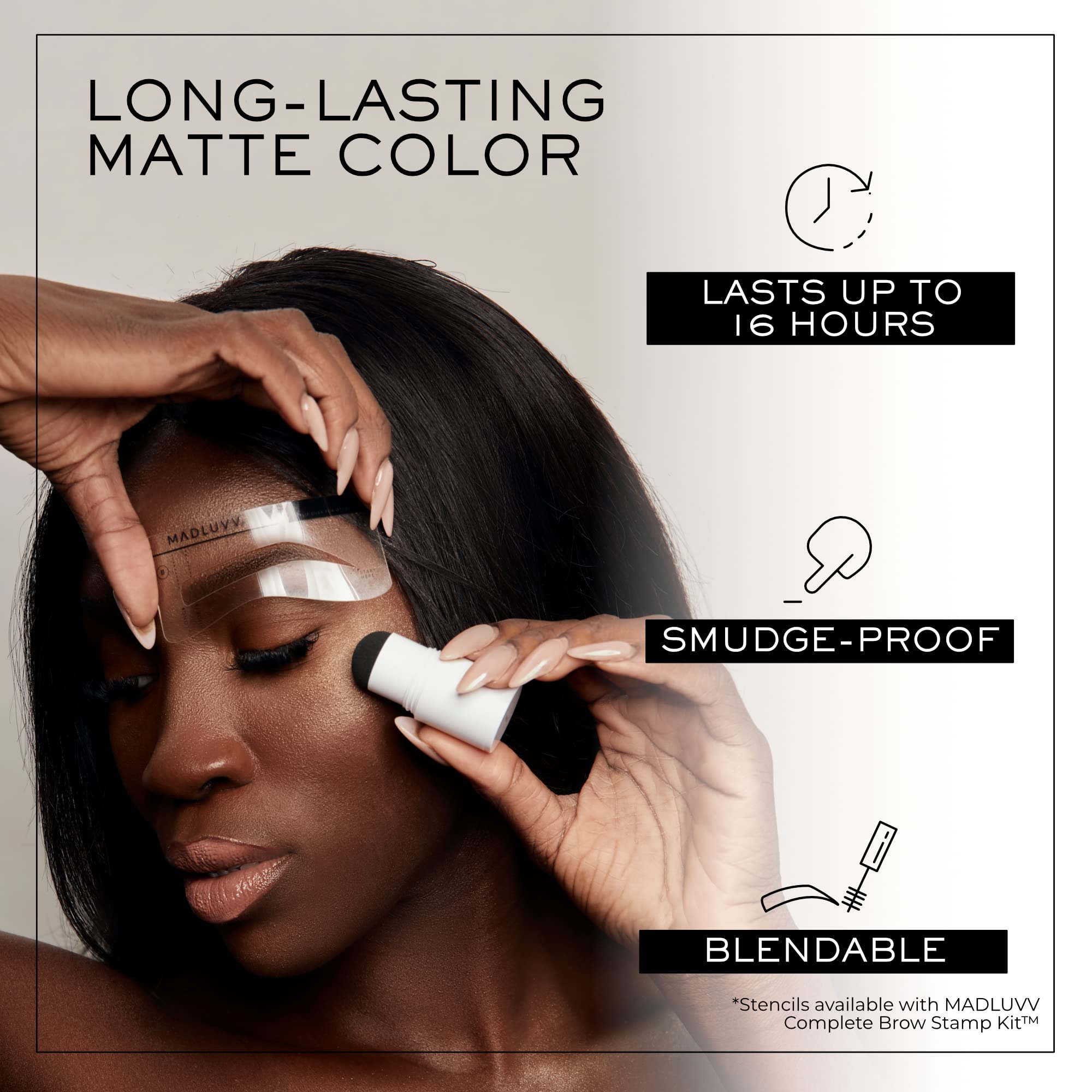 MADLUVV Brow Stamp Refill application on sparse brows for natural fill