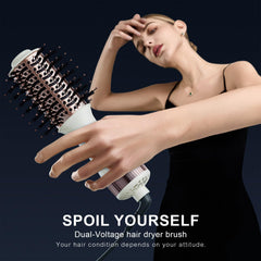 Madremía travel dual voltage hair dryer brush 4-in-1 functions in one tool for versatile styling