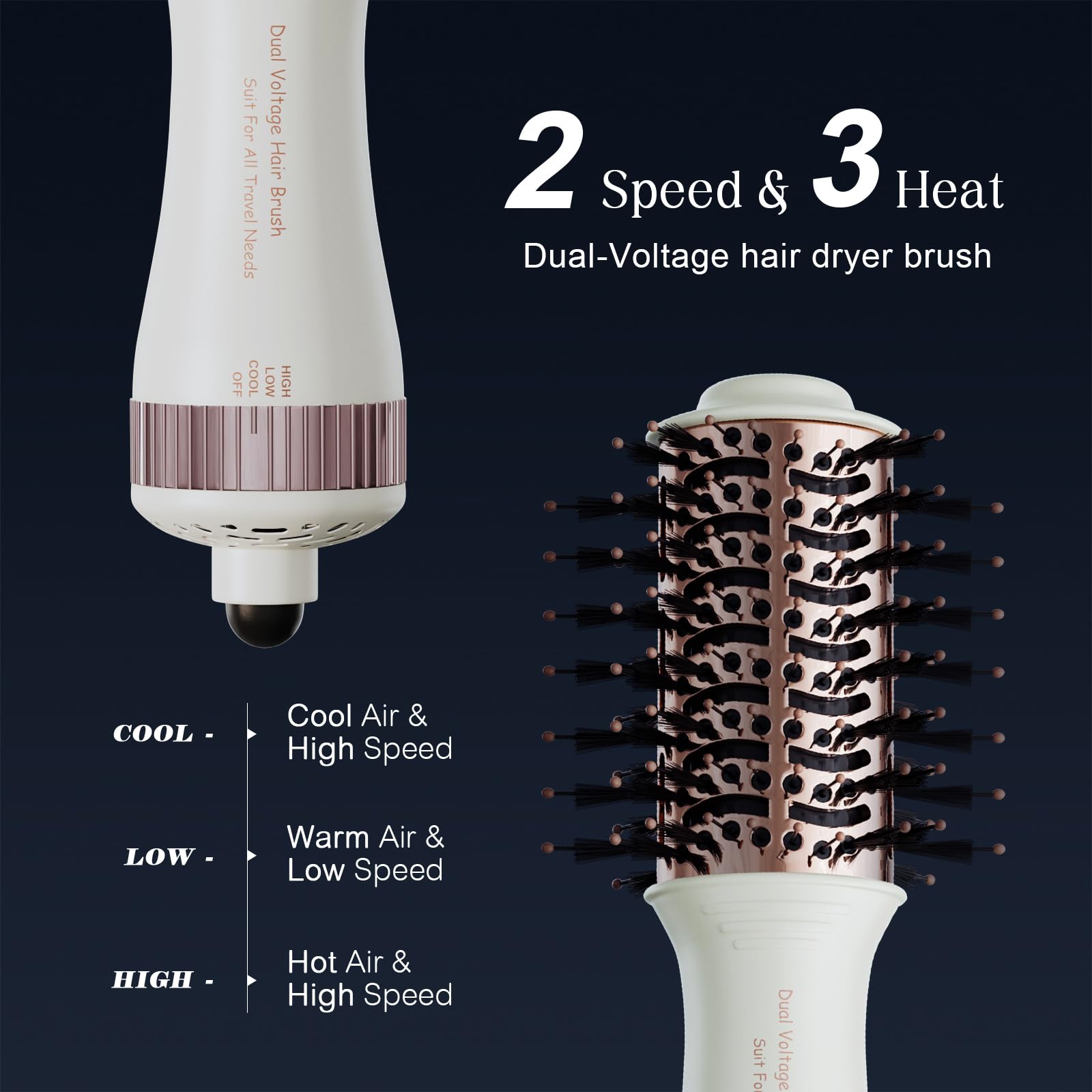 Madremía travel dual voltage hair dryer brush travel-case showcases portable storage with two clips