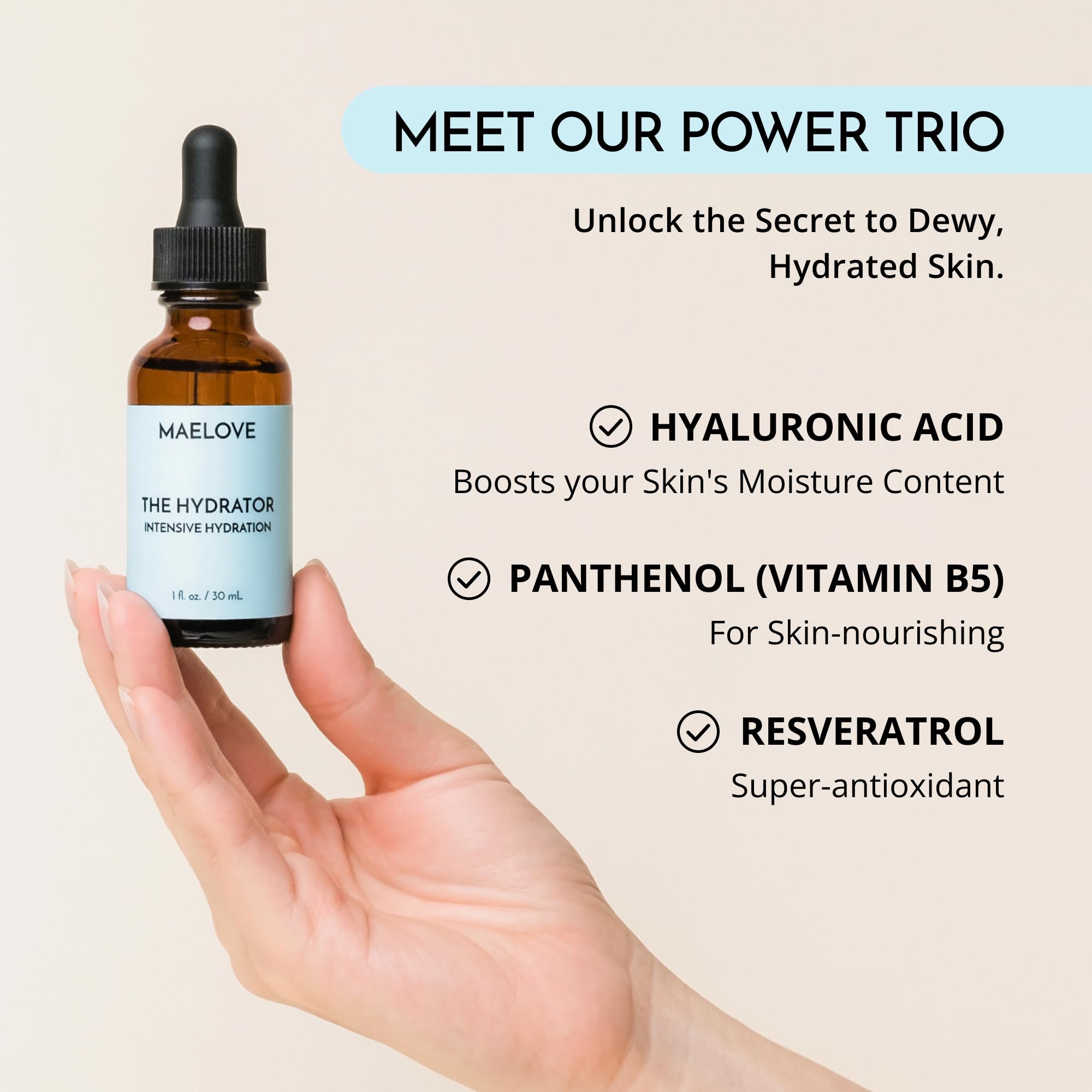 Maelove Hydrator application pump demonstrates easy, precise dosing for daily skincare