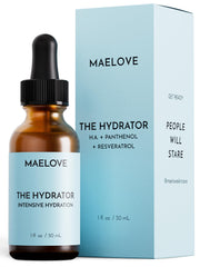 Maelove Hydrator bottle front with sleek packaging showing lightweight hydration