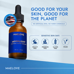 MAELOVE Moonlight serum highlights hyaluronic acid and ceramides for hydration
