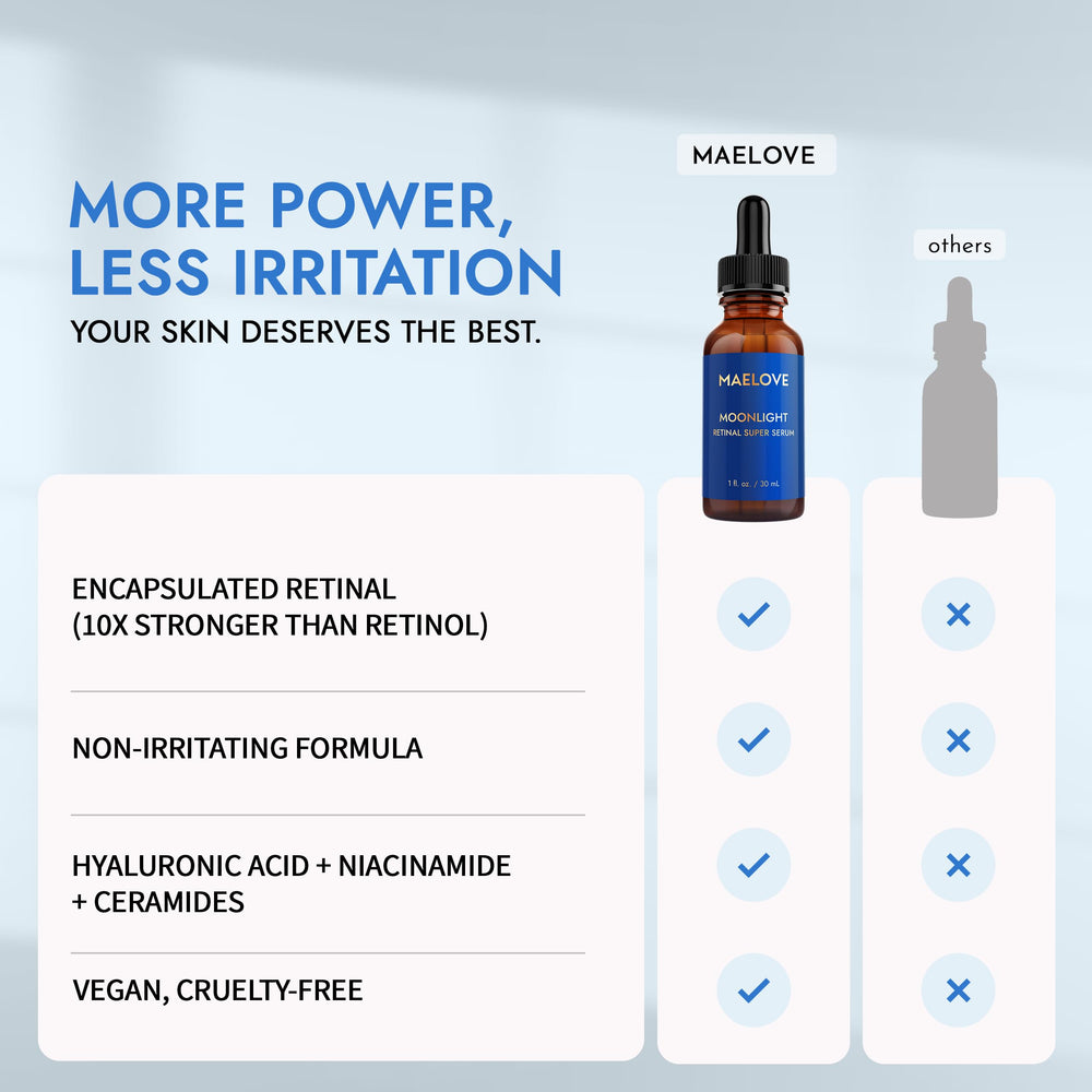 MAELOVE Moonlight serum on sensitive skin with non-irritating formula