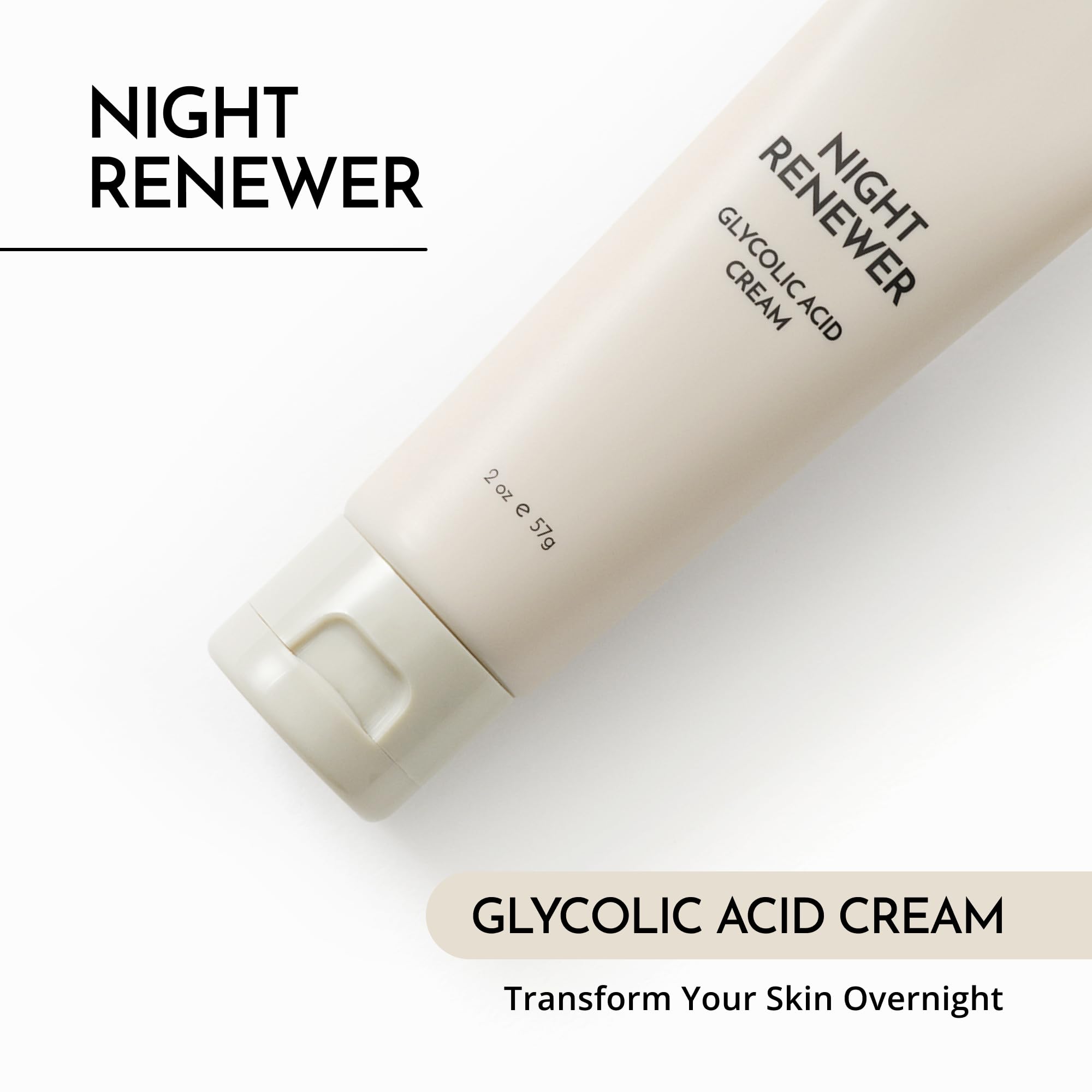 MAELOVE Night Renewer cream swirl closeup shows silky texture for sensitive skin