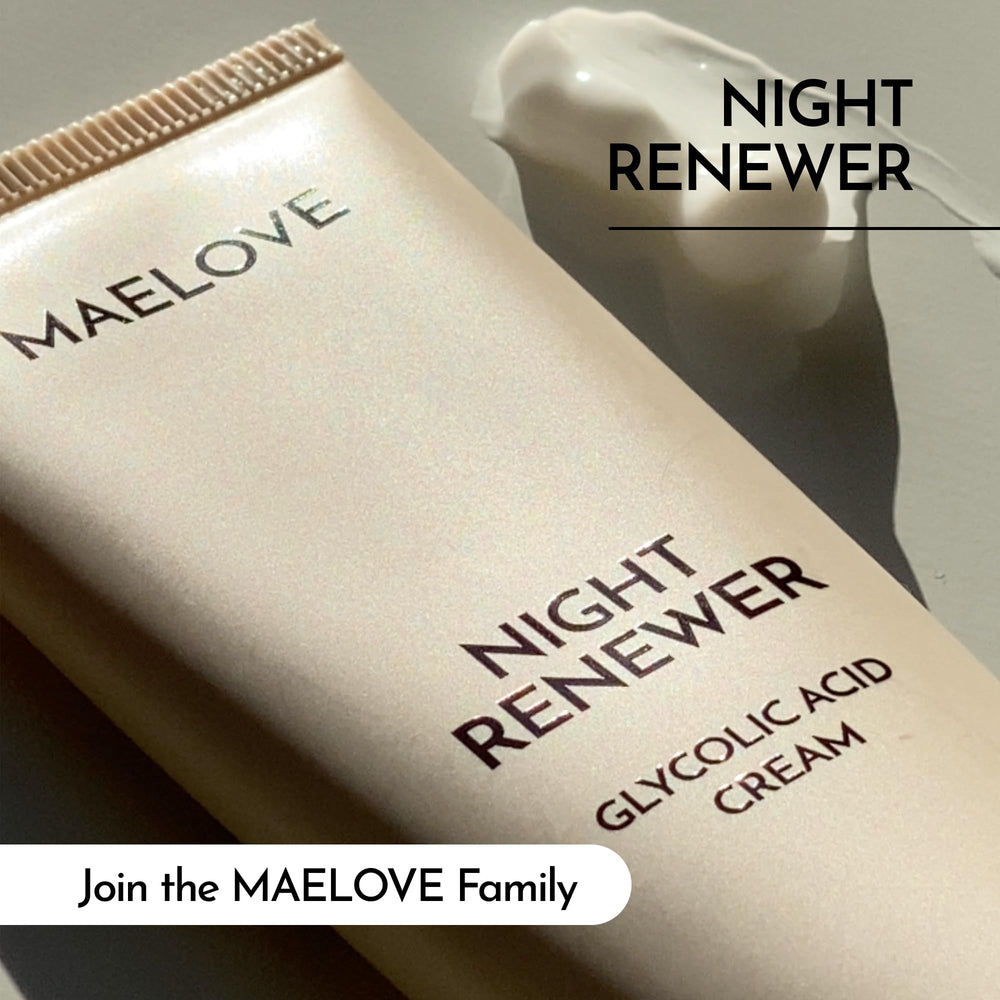 MAELOVE Night Renewer dermatologist-loved note reflects trusted, gentle exfoliation option