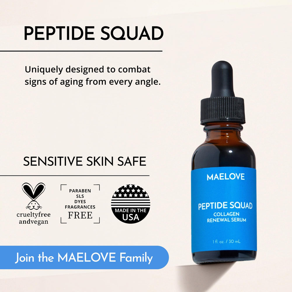 MAELOVE Peptide Squad application steps show easy daily routine
