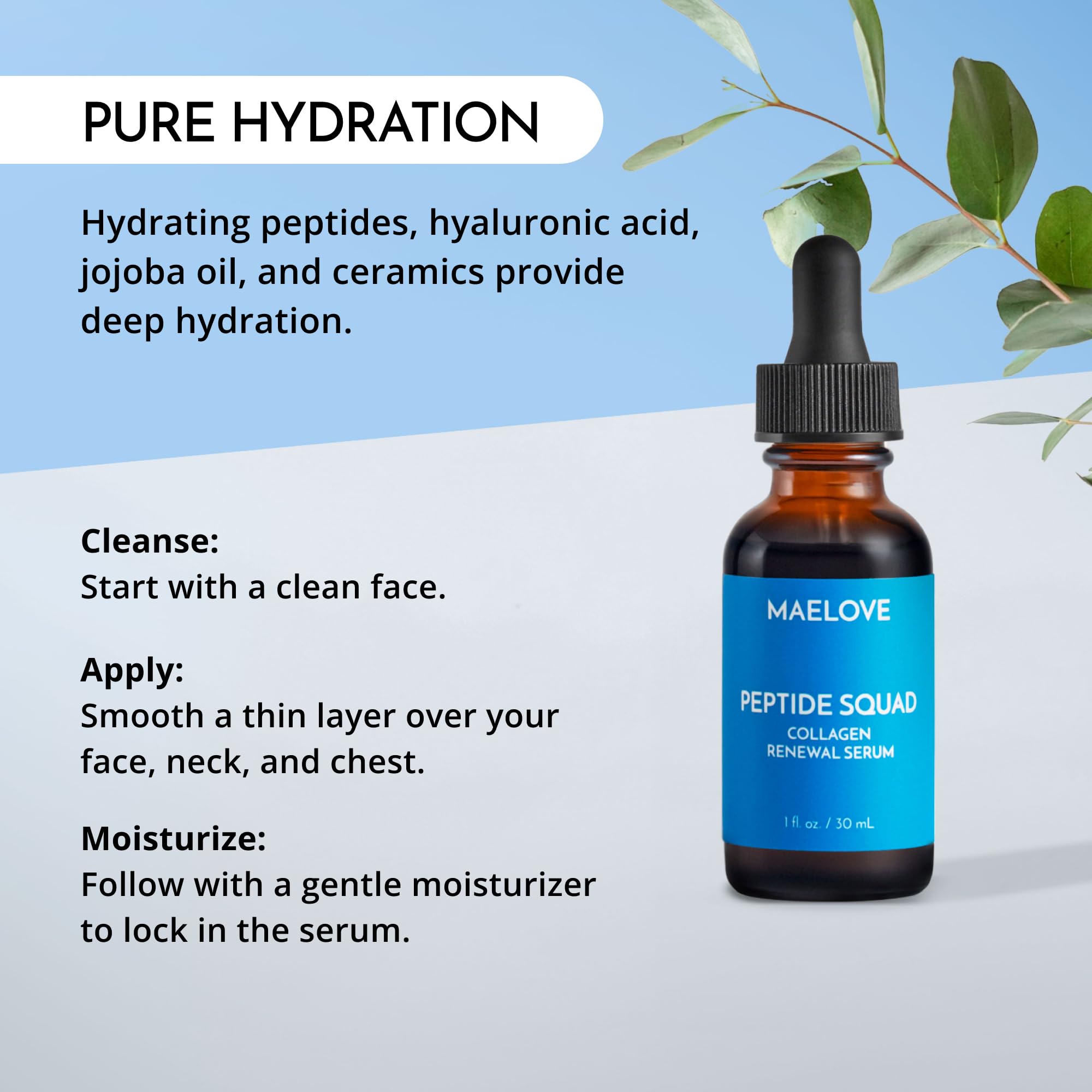 MAELOVE Peptide Squad packaging conveys premium skincare experience