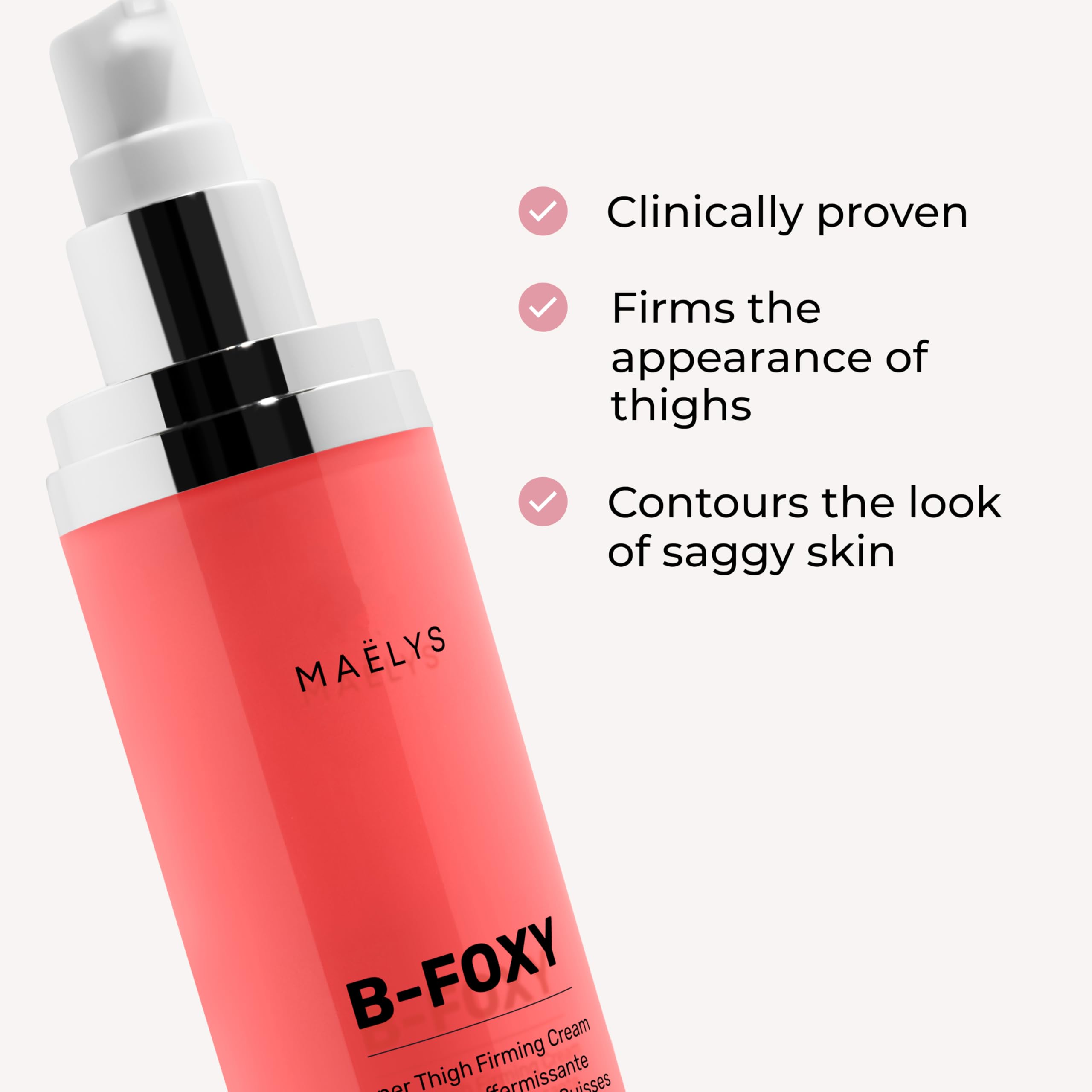 Applying MAËLYS B-FOXY on the inner thighs for contour and skin moisture