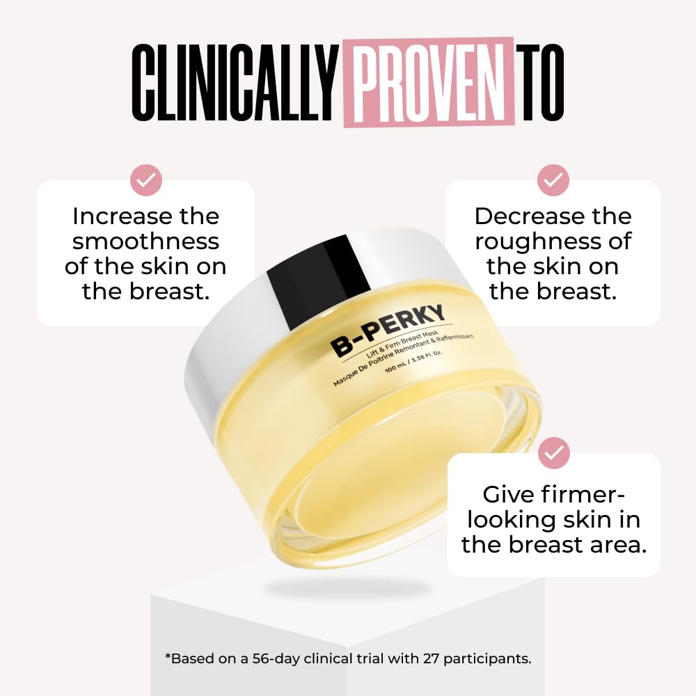 MAËLYS B-PERKY application spread demonstrates targeted chest lifting on skin