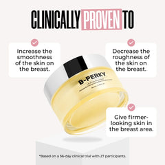MAËLYS B-PERKY application spread demonstrates targeted chest lifting on skin