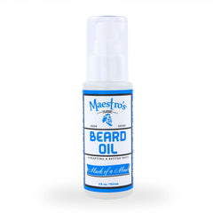 Maestro's Classic Mark of a Man Beard Oil bottle pour for high shine grooming