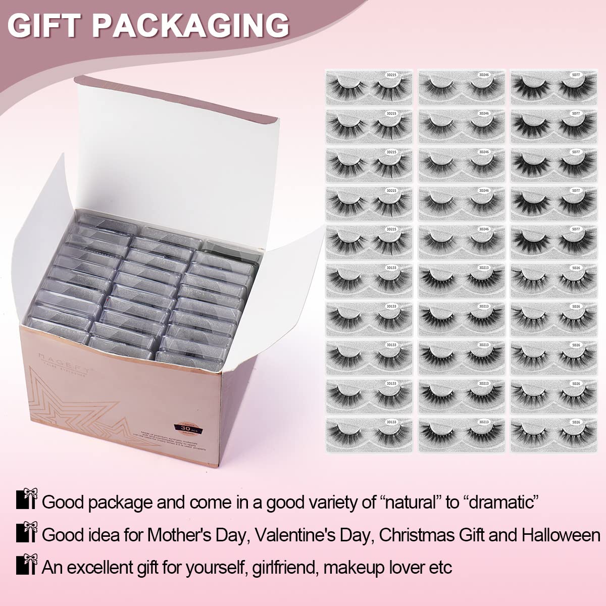 MAGEFY 16-20mm lashes provide versatile eye definition for any occasion.