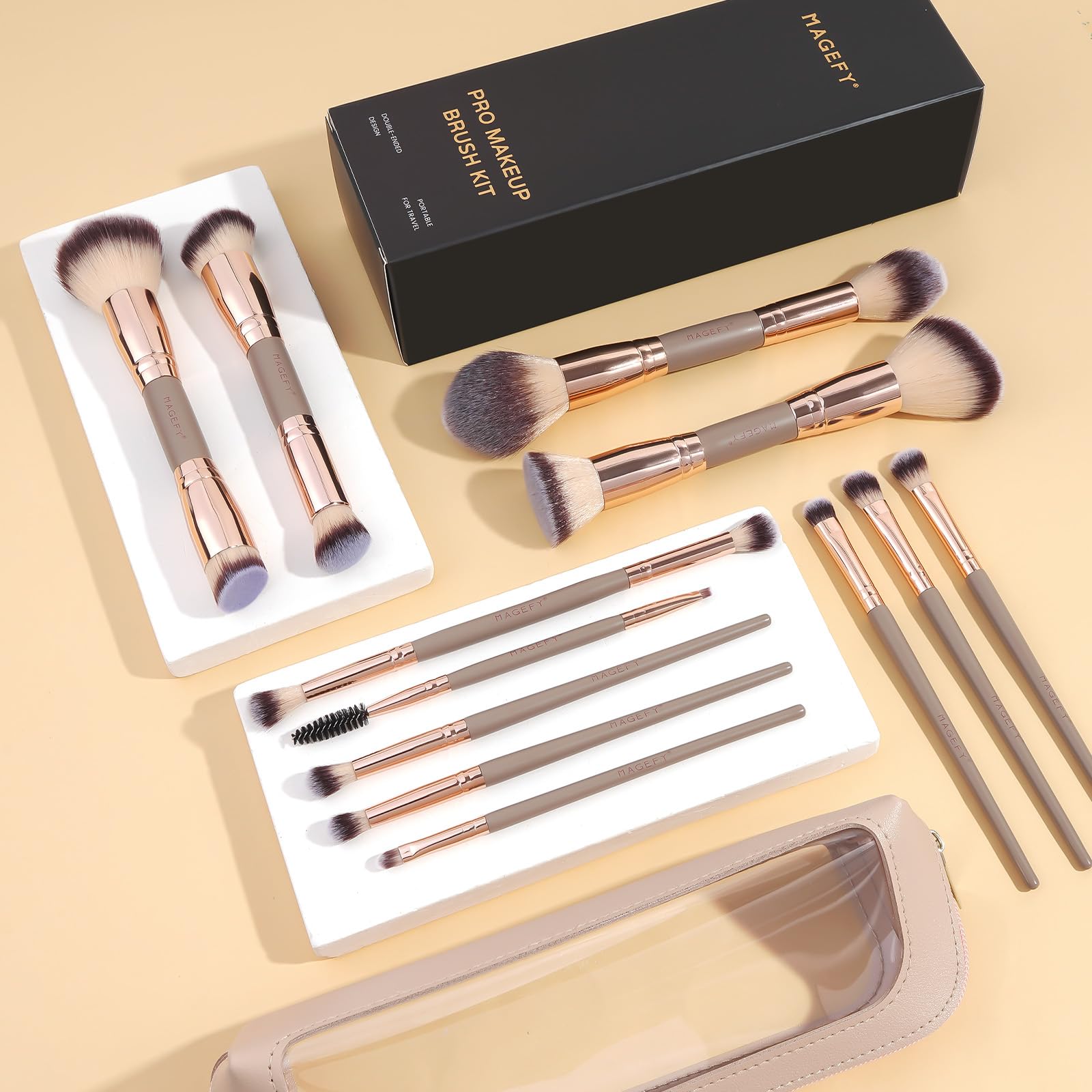 MAGEFY four chic colors brush set including champagne option