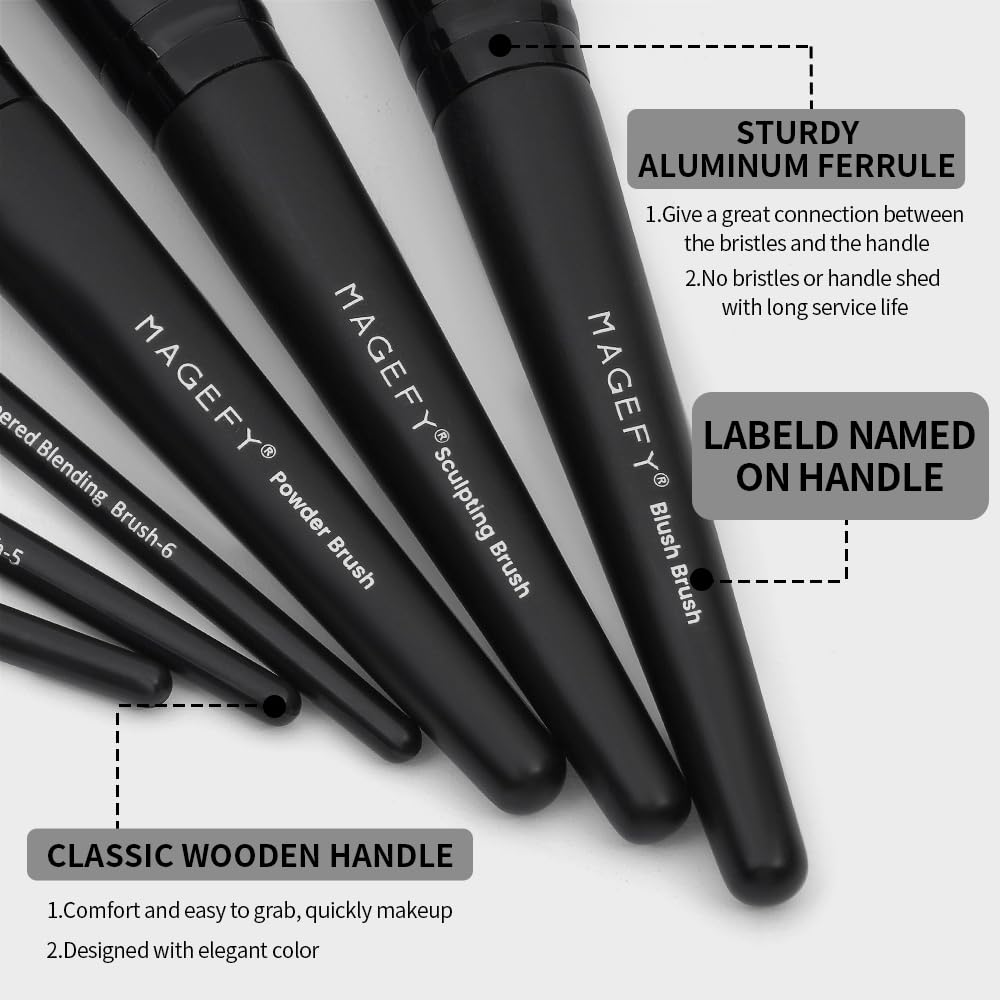 MAGEFY powder brush soft bristles effortless setting and natural finish