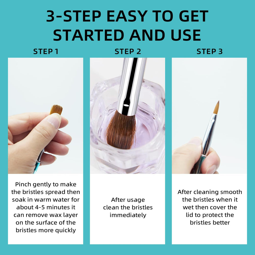 Magic Armor brush size 16 fine-line-work supports delicate detailing on nails.
