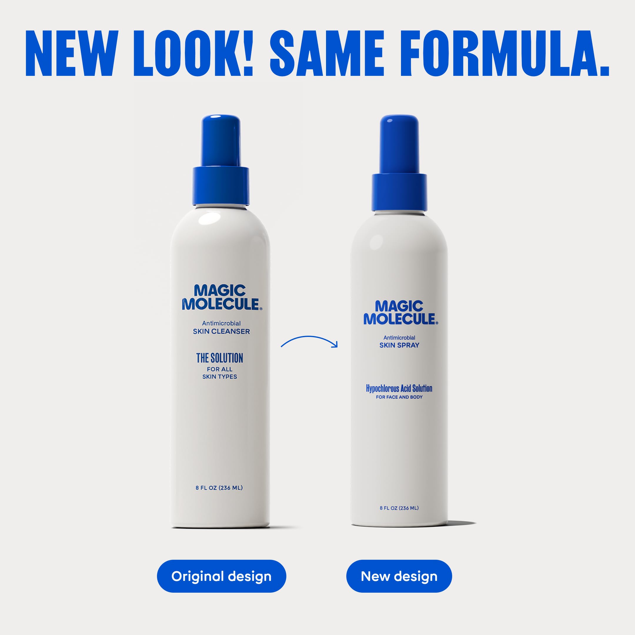 Magic Molecule Skin Cleanser pack-of-3 bottles on counter for convenient, shared routines