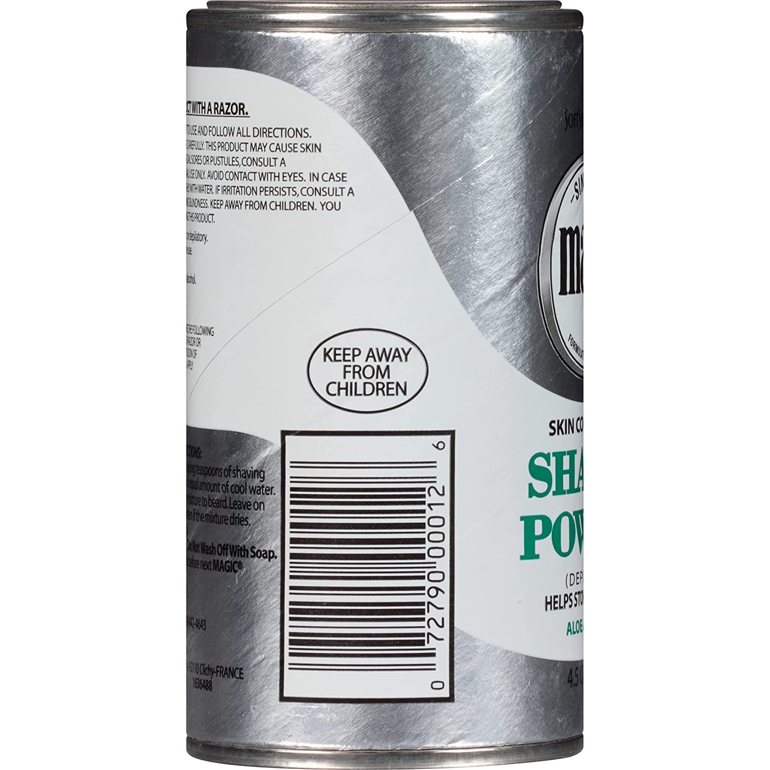Magic Skin Conditioning Shaving Powder poured over skin demonstrates lightweight, quick-drying feel.