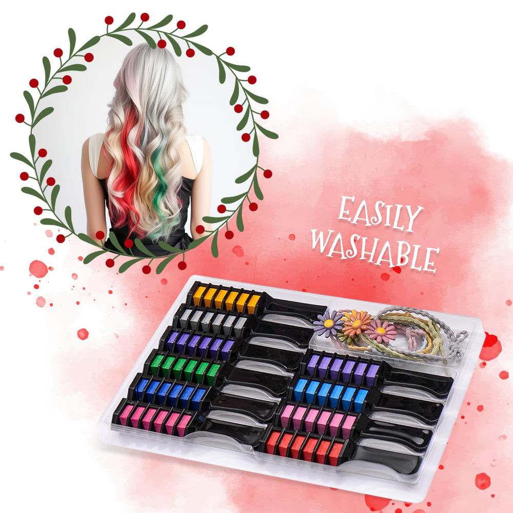 Magicat hair chalk comb in use demonstrates quick color application