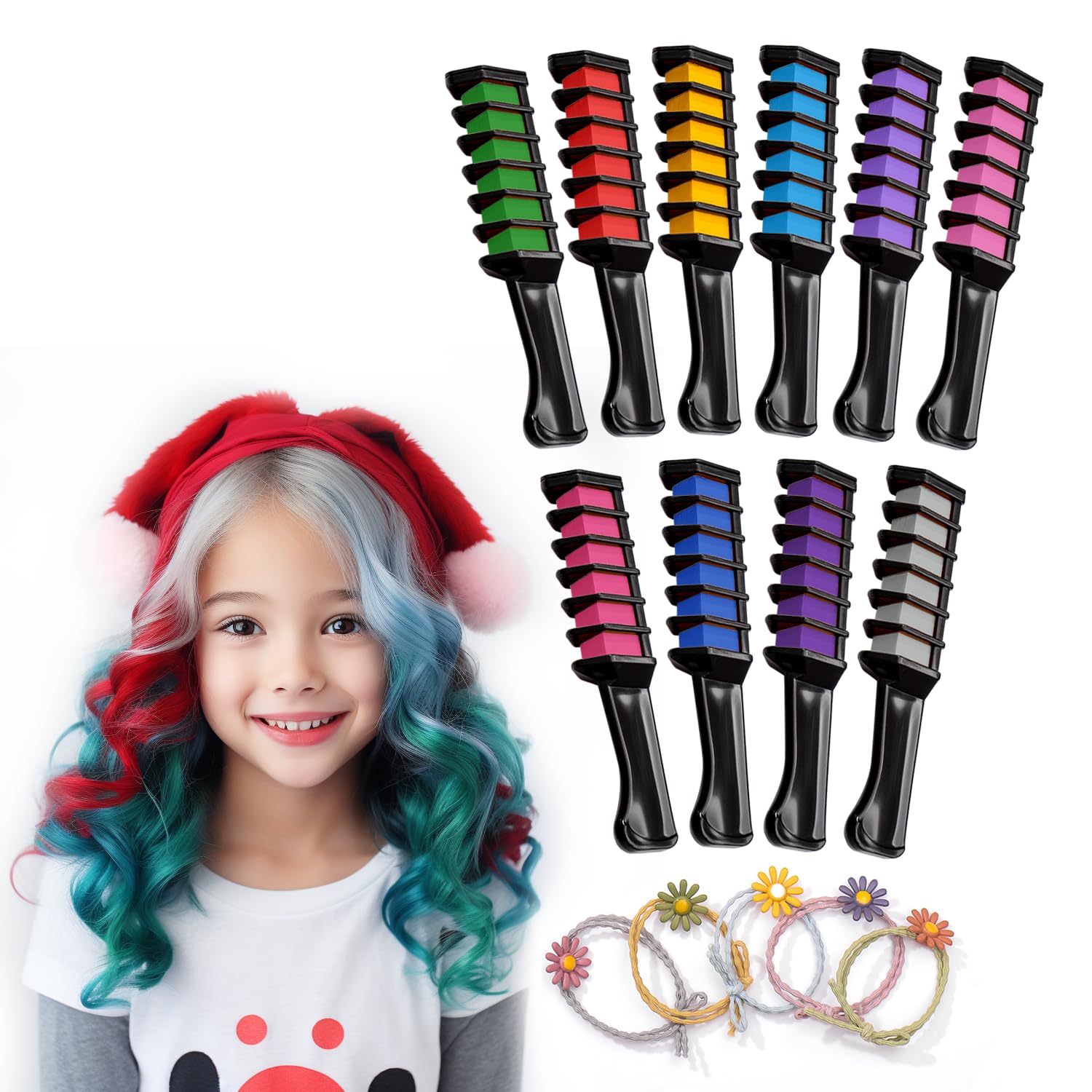 Magicat hair chalk comb set mermaid packaging for gift-ready presentation