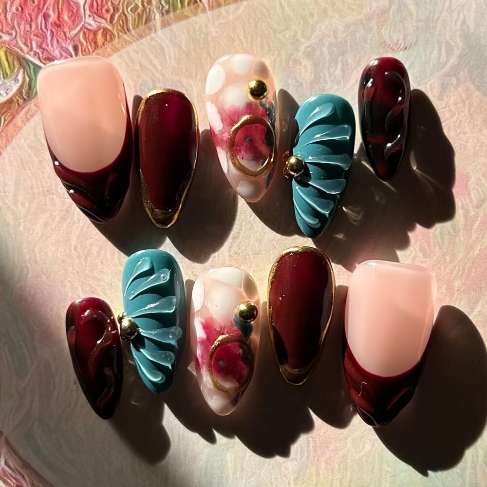 MAGLFELL fall press on nails durable-flex support for typing and daily activities.