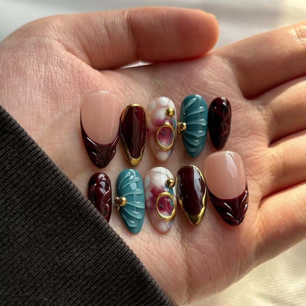 MAGLFELL fall press on nails on hand usage during typing and daily tasks.
