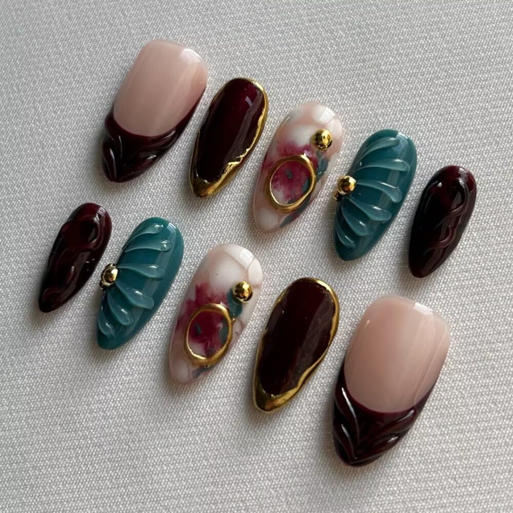 MAGLFELL fall press on nails leopard-pattern showcases bold daily wear.