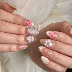 MAGLFELL luxury almond nails 3D design patterns showcase intricate nail art options.