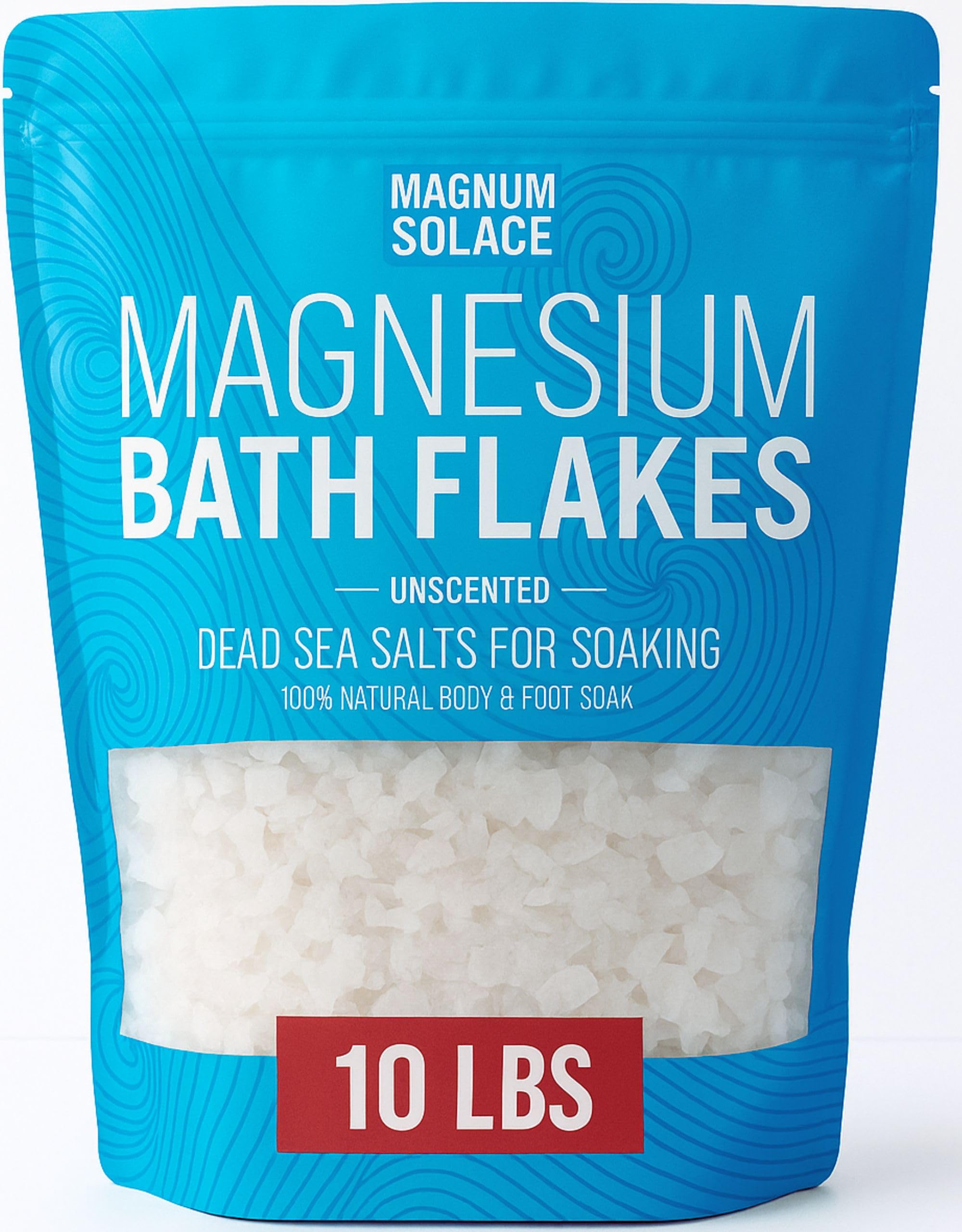 Magnum Solace magnesium flakes dissolve in bath water for a relaxing soak.