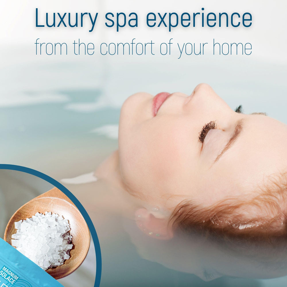 Magnum Solace magnesium lotion post-soak for skin care.