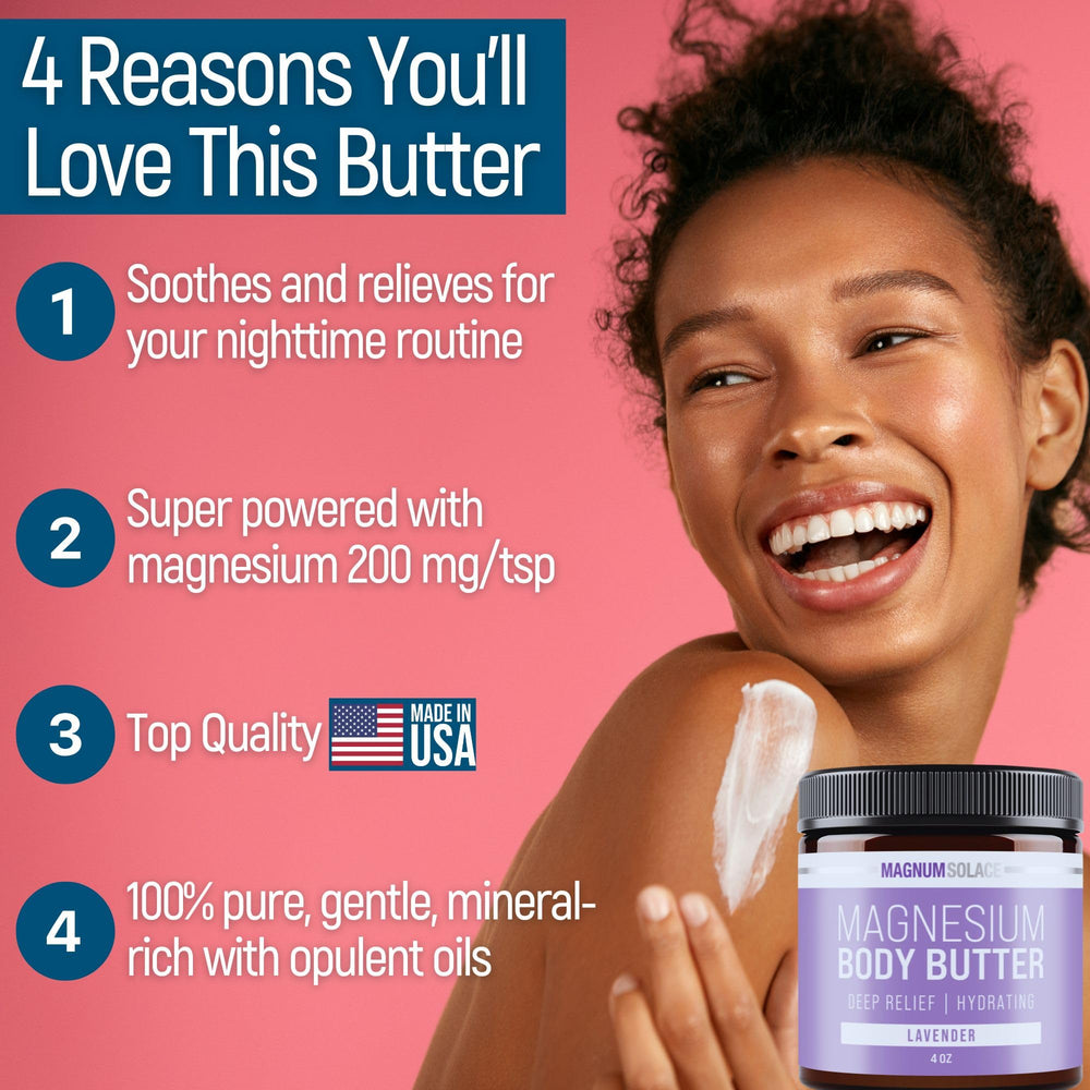 Magnum Solace night-time lavender bottle highlights calming lavender scent for relaxation.