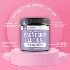 Magnum Solace Nighttime Magnesium Lotion legs-application shows soothing relief for tired legs and feet.
