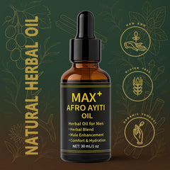 Maidlure Max+ Afro Ayiti Oil applied after a shower for moisturized skin.