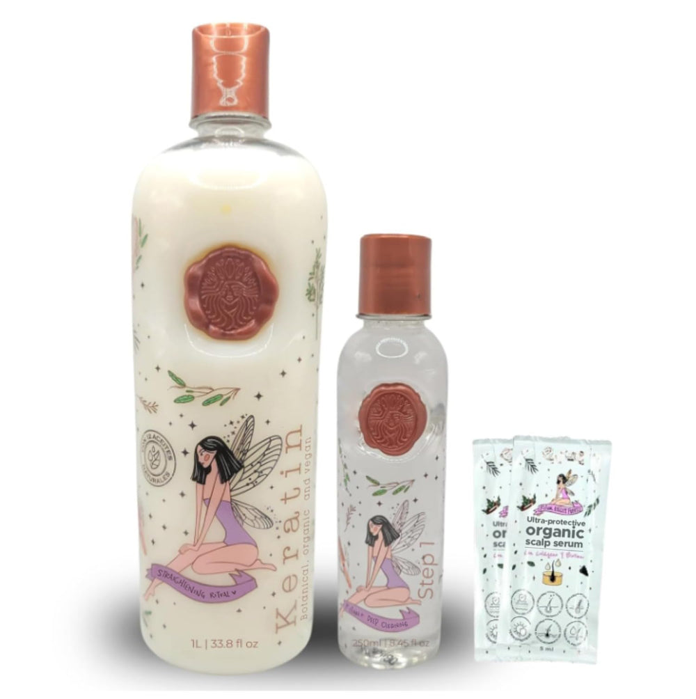 Maike Amour Keratina Organica 1L bottle for smoother, frizz-free hair.