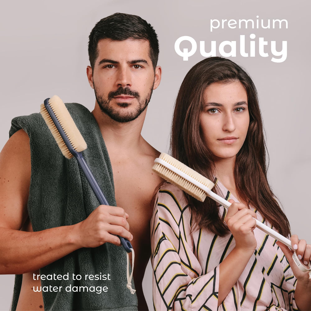 MainBasics wet-dry brushing versatility for exfoliation in shower or bath