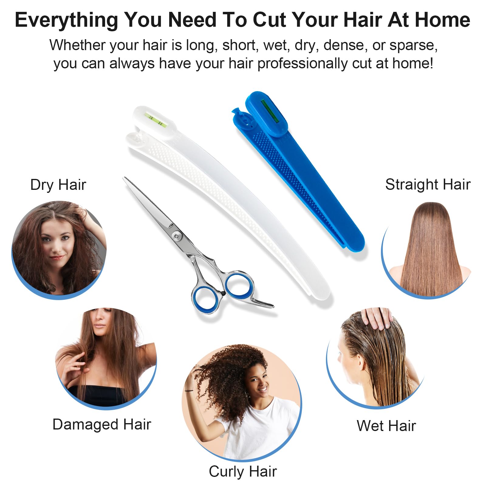 MAIPAY baby hair cutting blue scissors with clip for gentle trims