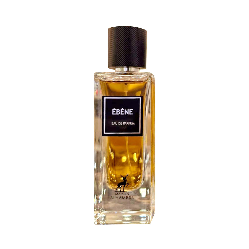 Maison Alhambra Ébène top notes image shows elemi, cloves, artemisia for a spicy opening.