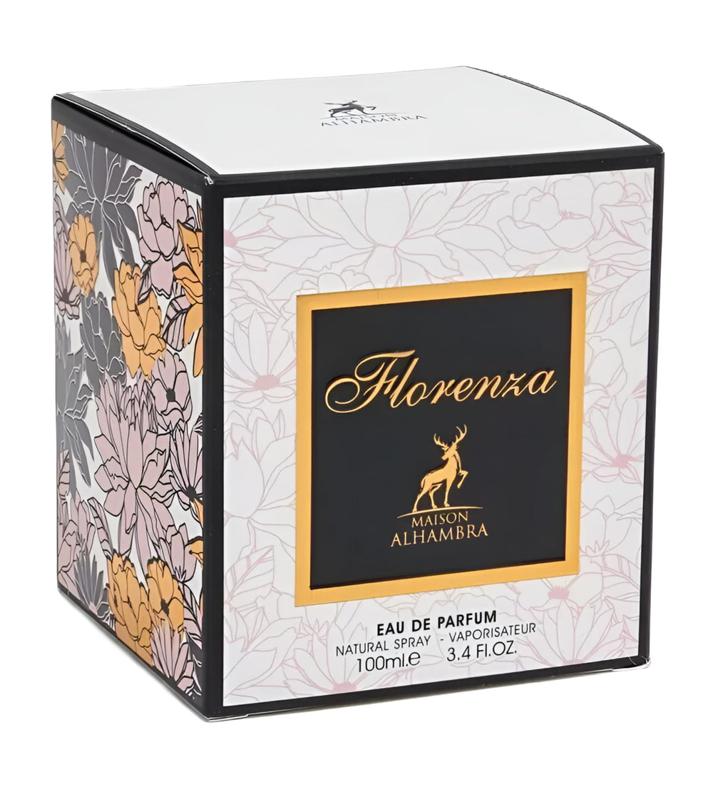 Maison Alhambra Florence EDP spray nozzle in action for evening wear.