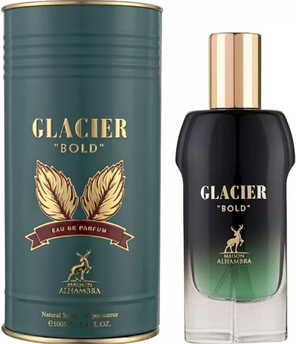 Maison Alhambra Glacier Bold bottle front view for unisex fragrance with everyday elegance.