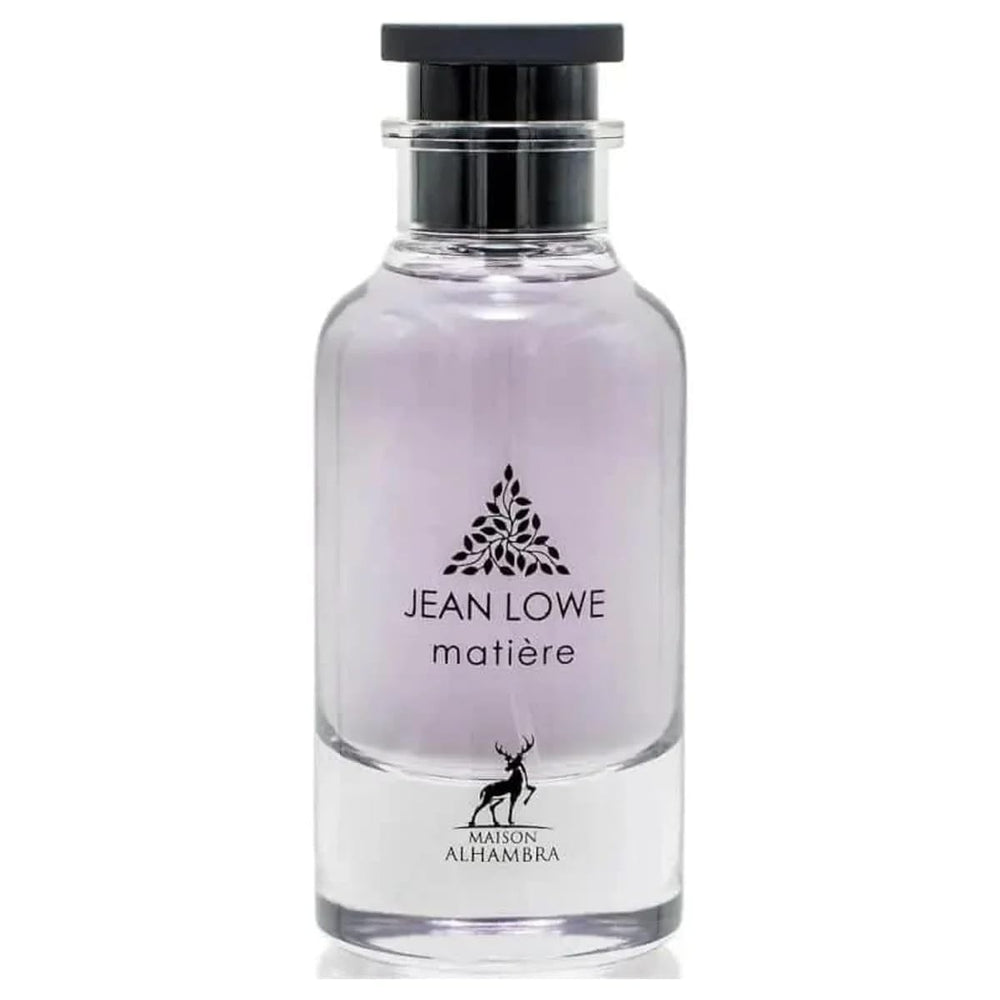 Maison Alhambra Jean Lowe Matiere bottle front view for unisex wearers, versatile evening fragrance.