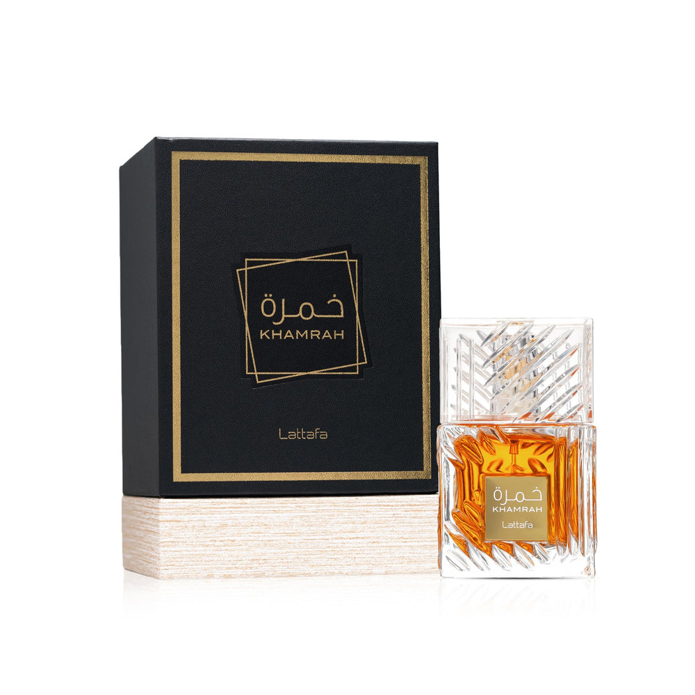 Maison Alhambra Khamrah bottle closeup with cap, highlighting luxe details for daily elegance